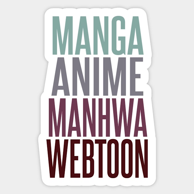 Manga - Anime - Manhwa - Webtoon Sticker by TahudesignsAT